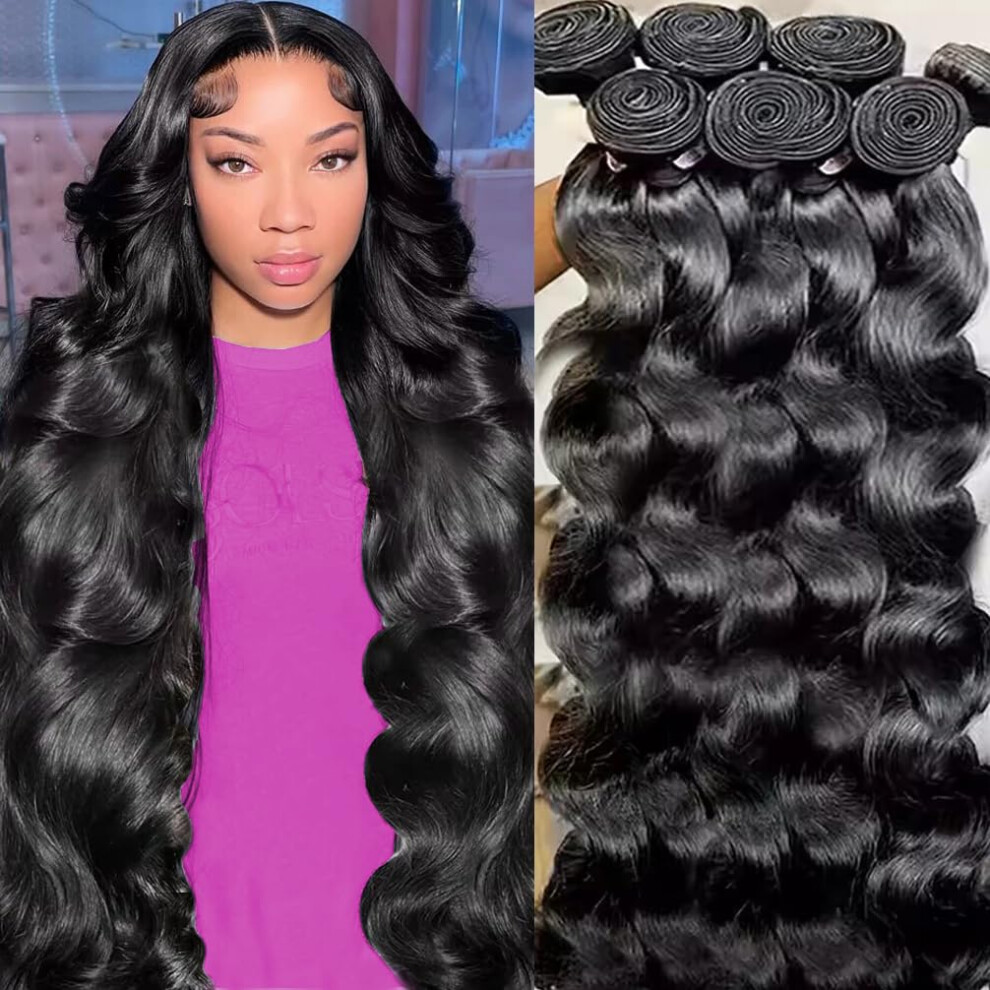 Beafay Hair Unisex Human Hair Bundles Body Wave Brazilian Virgin Human Hair 3 Bundles (26 28 30) 100% Unprocessed Remy 12A Hair Weave Deals Body Wave Human Hair Ext