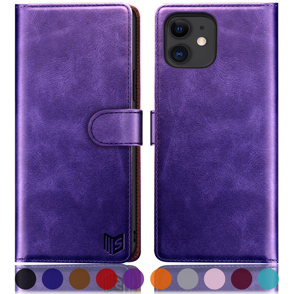 Suanpot For Iphone 11 6.1 Inch (Non 11 Pro 5.8"""") Leather Wallet Case With Rfid Blocking Credit Card Holder Flip Folio Book Phone Case Shockproo 738260671424