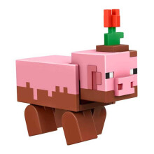 Minecraft Craft-a-Block Muddy Pig Figure Authentic Pixelated Chapts Action Toy per creare Explore e Sopravvivi al regalo da collezione per i fan di e
