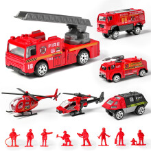 Conjuntos de veculos de caminho de bombeiros fundidos com 14 pacotes, modelos de motor de incndio de liga metlica de 6 pacotes, brinquedos pa