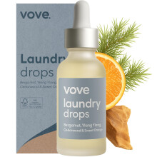 Vove Signature Laundry Drops | Bergamot  Ylang Ylang  Cedar & Sweet Orange Essential Oil Blend | Natural Clothes Freshener | 30ml Glass Bottle &