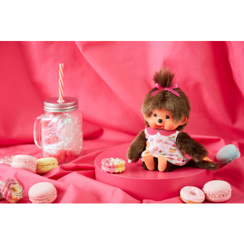 Monchhichi Pop N Candy Meisje met Snoep Jurk Pluche Pop 2