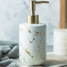 Goldener Seifenspender, Splmittelspender fr die Kche, Flssigseife, Pumpspender fr Dusche, Keramik, nachfllbarer Handseifen-Lotion-Spender, Sham