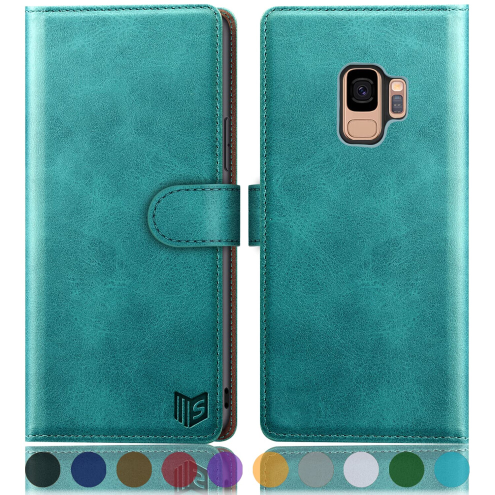 Suanpot For Samsung Galaxy S9 5.8""""(Non S9+) With Rfid Blocking Leather Wallet Case Credit Card Holder Flip Folio Book Phone Case Shockproof Cove 738260464118
