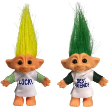 2 Packungen Vintage-Troll-Puppen-Set, Retro-Troll-Puppe, chromatisch, bezaubernd, fr Sammlungen, Schulprojekte, Kunsthandwerk, Partygeschenke (Style