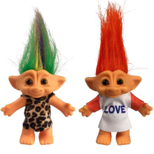2 Packungen Vintage-Troll-Puppen-Set, Retro-Troll-Puppe, chromatisch, bezaubernd, fr Sammlungen, Schulprojekte, Kunsthandwerk, Partygeschenke (Style