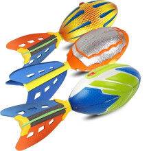 Liberty Imports 3 Pack Whistling Foam Footballs with Tail - Pocket Missile Rocket Football Toy Set for Kids - Aero Howling Sports Flyers for Outd