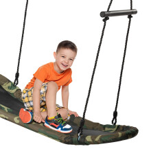 DORTALA Surfing Tree Swing Plattformschaukel mit weichen Griffen und hhenverstellbarer Untertasse, Baumschaukel mit stabilem Metallrahmen und gerum