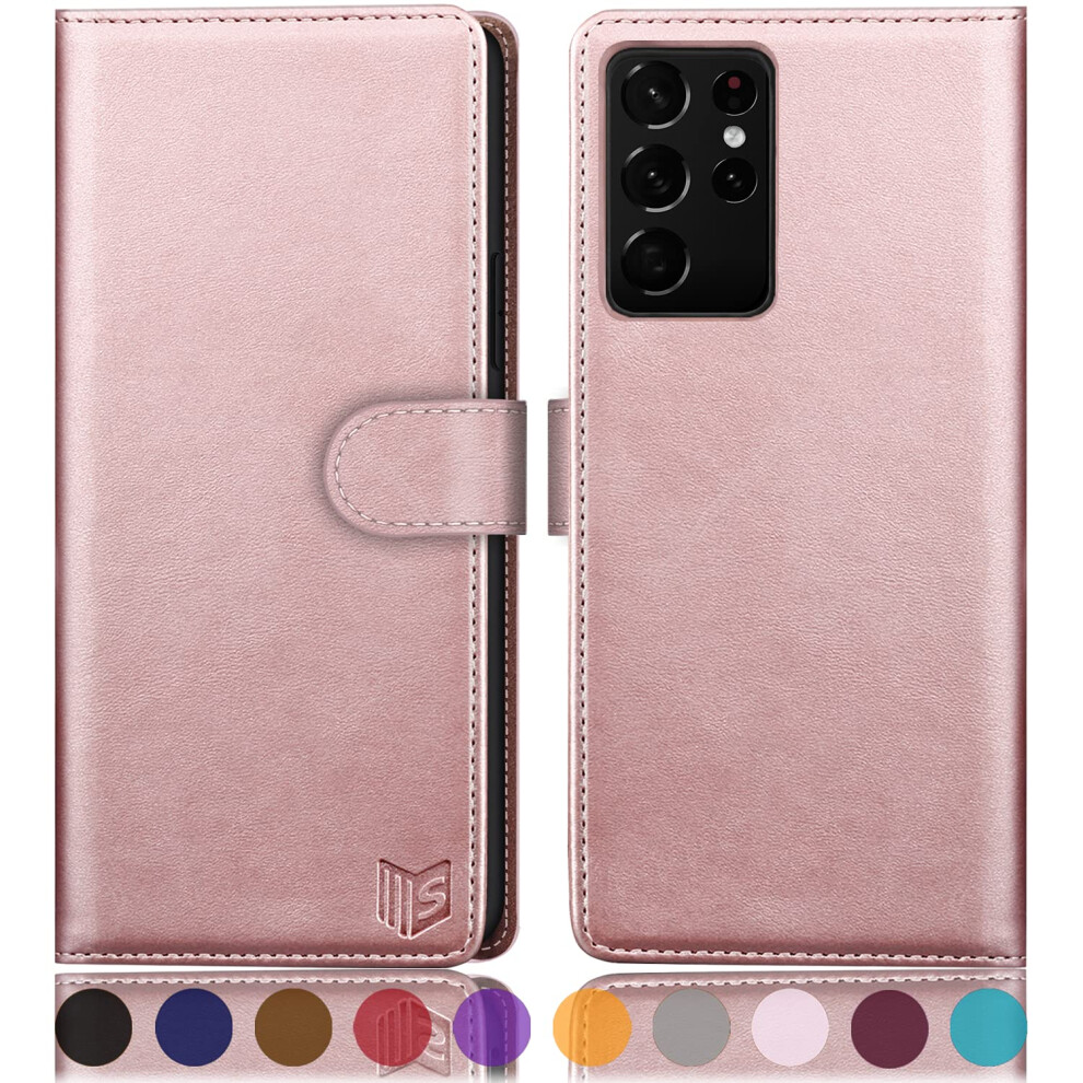 Suanpot For Samsung Galaxy S21 Ultra 6.8"""" With Rfid Blocking Leather Wallet Case Credit Card Holder Flip Folio Book Phone Case Shockproof Cover 720088166336