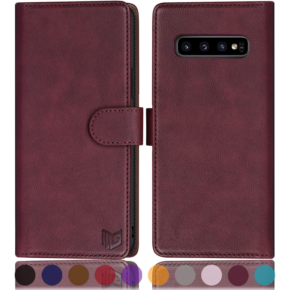 Suanpot For Samsung Galaxy S10+ /S10 Plus 6.4 (Not Fit S10 S10e) Leather Wallet Case With Rfid Blocking Credit Card Holder Flip Folio Book Phone 705114234081