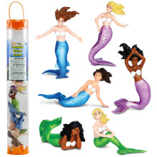 Safari Ltd. Mermaids TOOB - 6 Pieces Detailed Mini Plastic Model Figures - Fun Fantastical Play Toy for Boys Girls & Kids Ages 3+