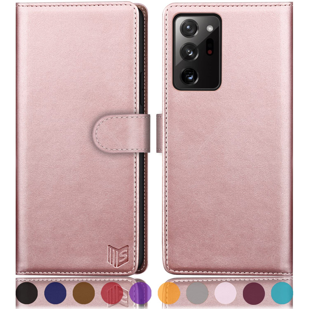 Suanpot Pour Samsung Galaxy Note 20 Ultra 5G 6.9 """" Avec Rfid Blocking Le Cuir Portefeuille Carte De Crdit Carte De Crdit Flip Folio Livre Couv-image