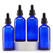 YIZHAO Blue Glass Dropper Bottle 4oz  Tincture Bottles with Glass Dropper  for Essential Oils  Aromatherapy  Cosmetic  Laboratory  Pharmacy  Liqu
