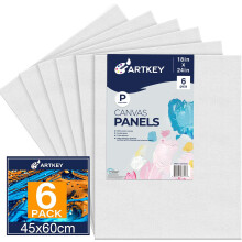 Painis de tela 18 x 24 polegadas 6 pacotes de 10 onas com primer 100% algodo Telas grandes para pintura Placas de tela plana em branco branco