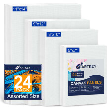 Painis de tela 24 pacotes 5x7 8x10 9x12 11x14 polegadas 10 onas preparadas 100% telas de algodo para pintura Placas de tela plana em branco br