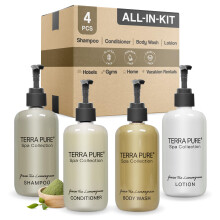 Sada vybaven kolekce Terra Pure Spa 10,14 oz. Pumpicky (1 od kadho) amponov kondicionr na myt rukou/tela a mlko
