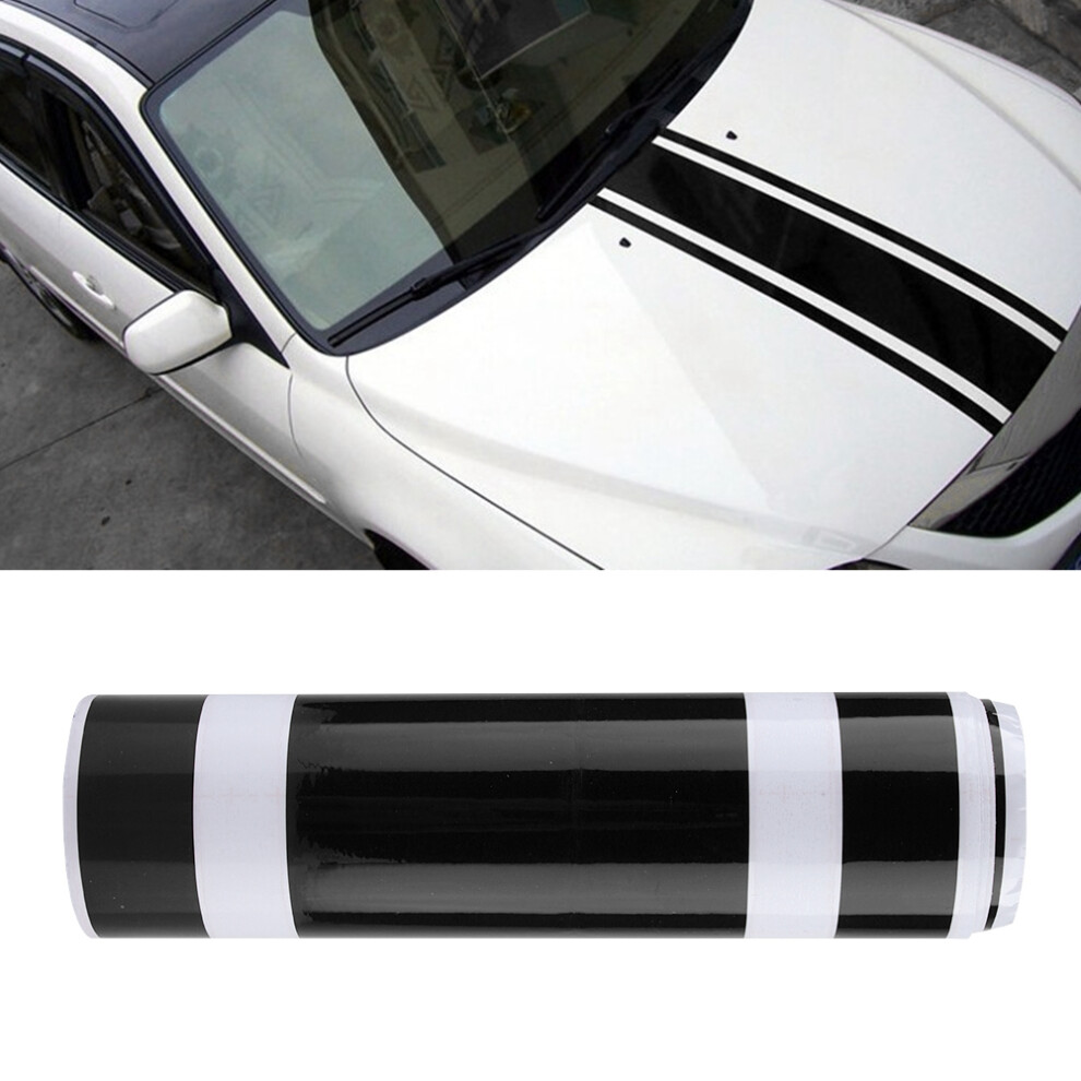 Self Adhesive Car Body Engine Hood Bonnet Scratch Cover Sticker Decal Tape Decoration(Black) Black 4371324583705