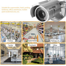 Solar Power Dummy Fake Security Camera Bullet Shape LED Simulation Monitor