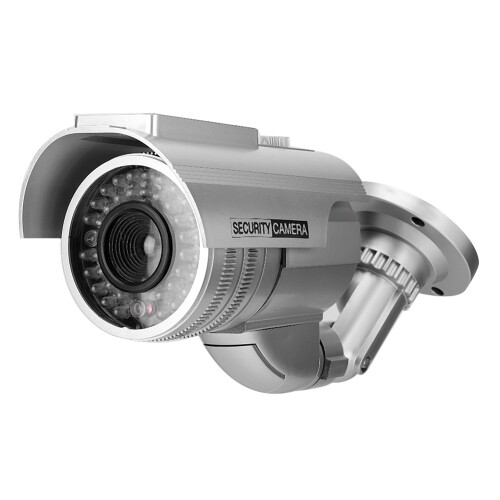 Solar Power Dummy Fake Security Camera Bullet Shape LED Simulation Monitor 2