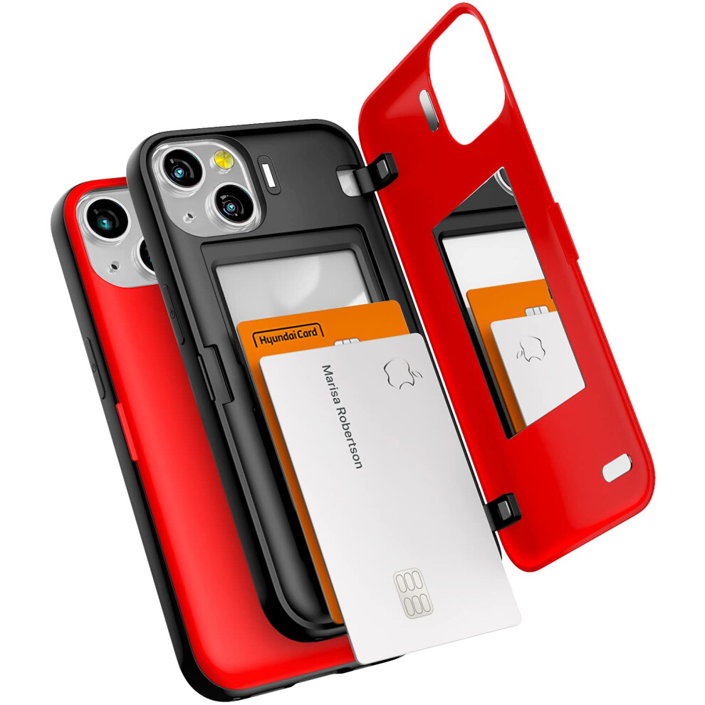 Goospery Magnetic Door Bumper Compatible With Iphone 13 Case Card Holder Wallet Case Easy Magnet Auto Closing Protective Dual Layer Sturdy Phon 8809824768323