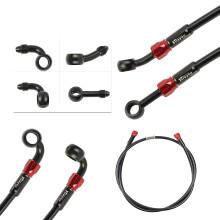 Tubo freno per moto Fireyouracing intrecciato intrecciato da 400-2400 mm AN3 Acciaio a tubo a tubo a punta del fluido idraulico Acciaio inossidabile