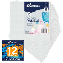 Painis de tela 8 x 8 polegadas 12 pacotes de 10 onas com primer 100% algodo telas brancas em branco para pintura Placas de tela quadradas plan