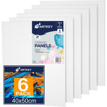 Telas Artkey para pintura 16 x 20 polegadas 6 pacotes de 10 onas preparadas 100% algodo branco em branco Placas de tela plana Painis de tela d