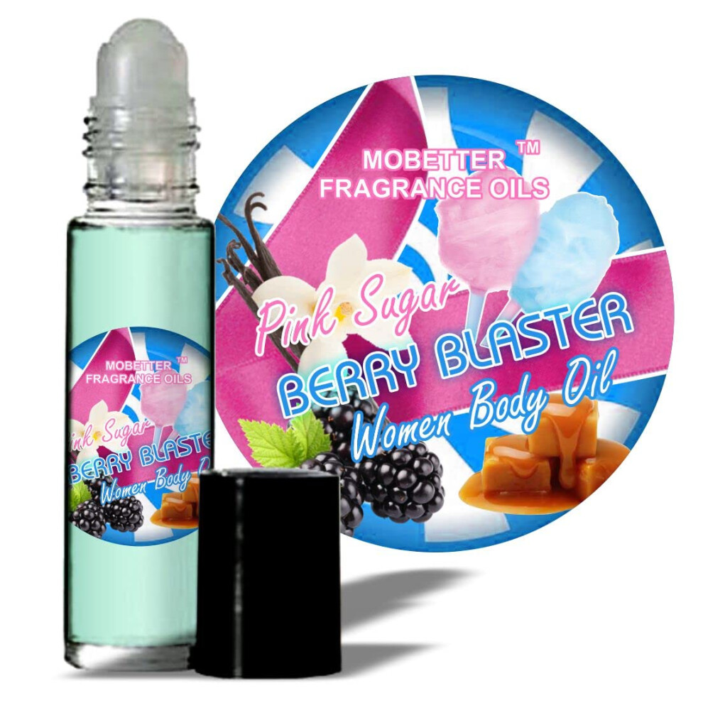 Mobetter Fragrance O Mobetter Fragrance Oils Pink Sugar Berry Blaster Women Perfume Body Oil 1/3 Oz Roll On Glass Bottle