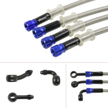 Tubo da freno per moto Fireyouracing intrecciato intrecciato da 400-2400 mm AN3 Acciaio a tubo a tubo a punta del fluido idraulico in acciaio inossid