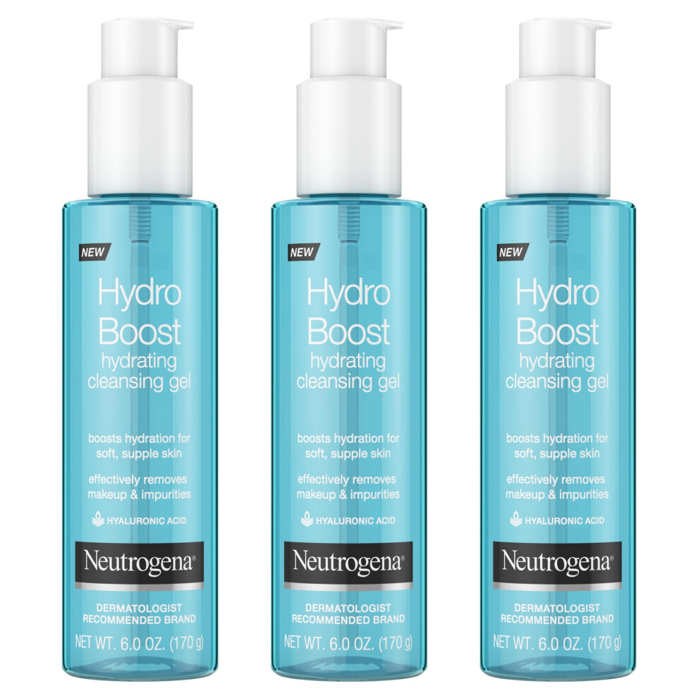 Neutrogena Hydro Boost Lightweight Hydrating Facial Cleansing Gel  Gentle Face Wash & Makeup Remover with Hyaluronic Acid  Hypoallergenic & Non C