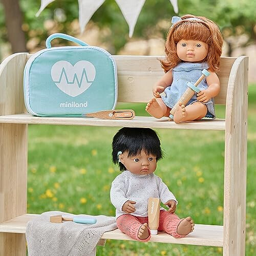 Miniland Doll Wooden Care Set - Quality  ECO  Imaginative 2