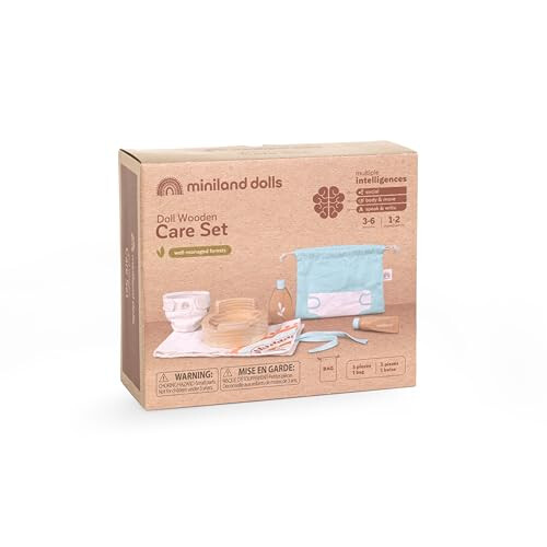 Miniland Doll Wooden Care Set - Quality  ECO  Imaginative 1