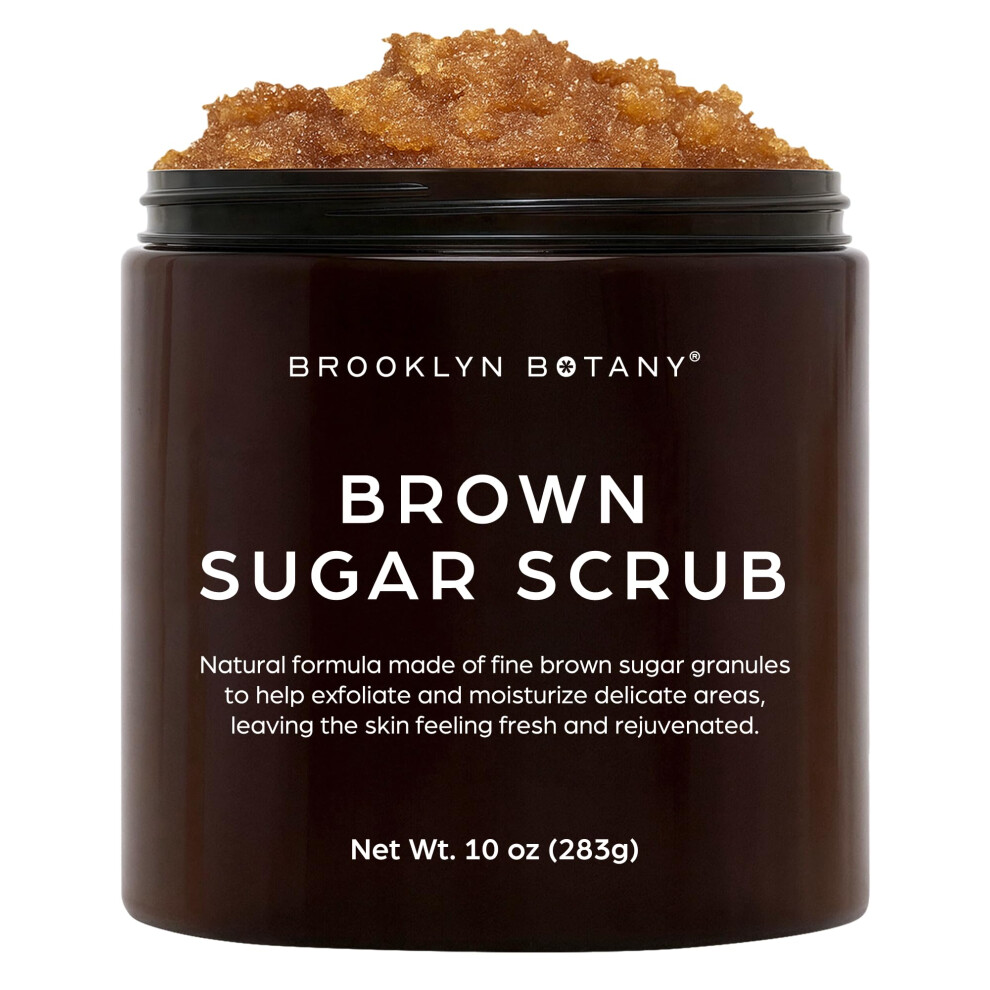 Brooklyn Botany Brown Sugar Body Scrub - Moisturizing and Exfoliating Body Face Hand Foot Scrub - Fights Acne Fine Lines & Wrinkles Great Gi