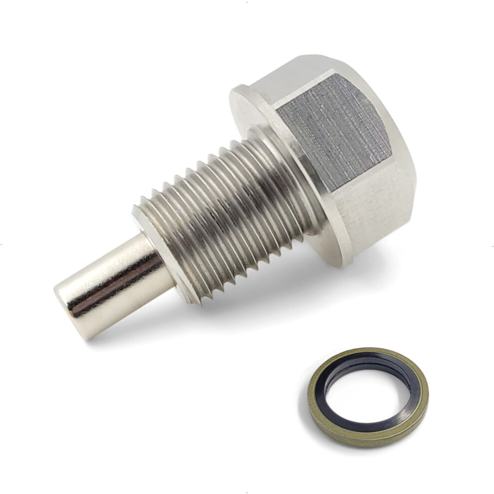 M12x1.25 Magnetic Oil Drain Plug - Compatible With Toyota - Stainless Steel Neodymium Magnet 7426882959954