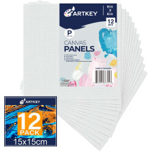 Painis de tela 6 x 6 polegadas 12 pacotes de 10 onas com primer 100% algodo telas brancas em branco para pintura Placa de tela plana quadrada