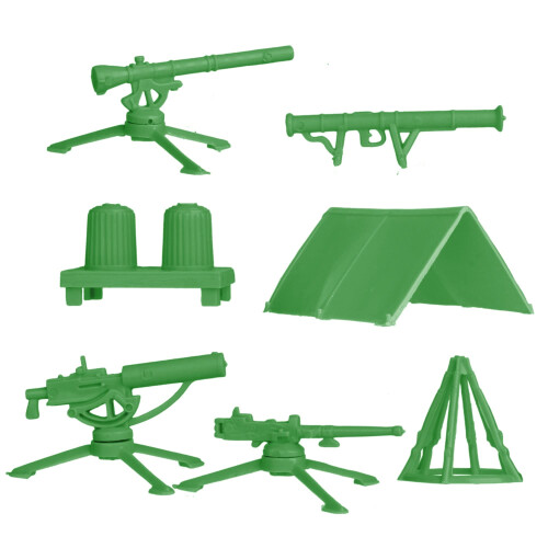 BMC Classic Plastic Army Men Legest Tilbehr - 10pc Military Camp - US Made 2
