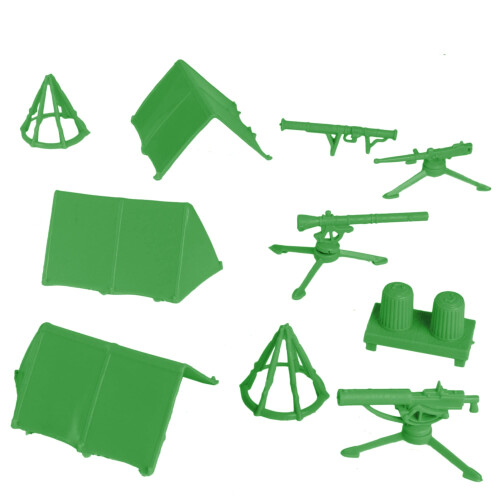 BMC Classic Plastic Army Men Legest Tilbehr - 10pc Military Camp - US Made