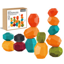 Tucimibo jumbo bilanciamento di pietre giocattolo set poliedrico impilamento di plastica rocce educative creative arti presiedenti apprendimento bloc
