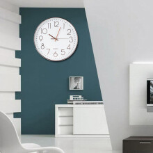 Simple Mute Quartz Wall Big Watch Hanging Clock Home Office Bedroom Decoration (Rose Gold)