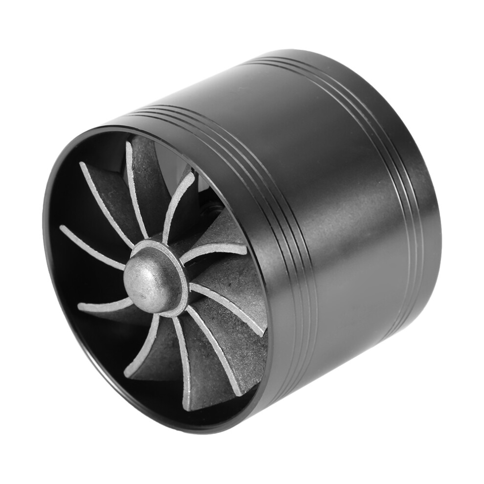 Car Air Intake Turbonator Single Fan Turbine Super Charger Gas Fuel Saver Turbo 64Mm Black 9311324585403