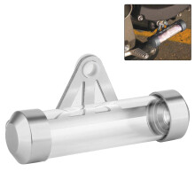 Universal Motorcycle Cylindrical Tube Tax Disc Frame License Holders Storage CylinderSilver