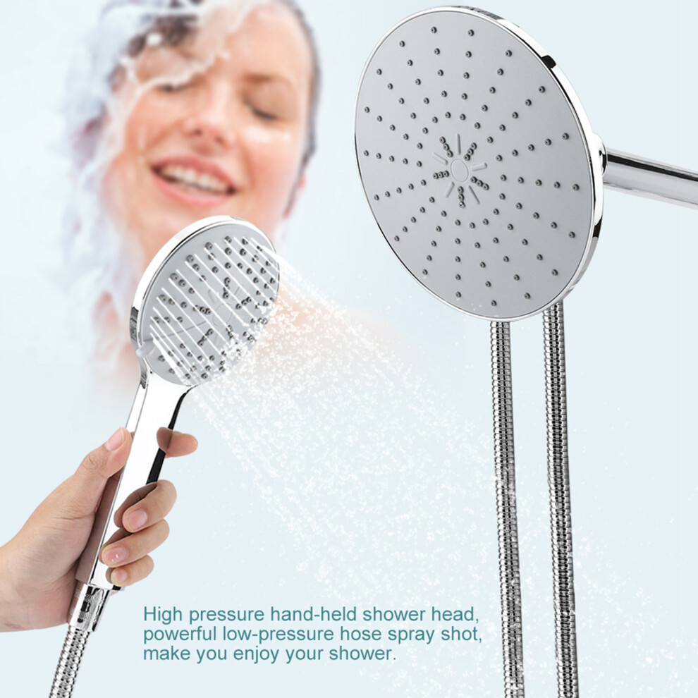 Chrome Plate High Pressure 3 Way Multi Setting Rainfall Style Dual Handheld Shower Head Combo 7671324586407