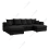 (Black Velvet) SNOOZE Large Corner U Shape Sofa Velvet Ashton Scatter Back Sofa 1