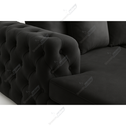 (Black Velvet) SNOOZE Large Corner U Shape Sofa Velvet Ashton Scatter Back Sofa 2