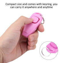 Pet Puppy Clicker Whistle Dog Training Obedience Cat Trainer Keyring Aid Click (Pink)