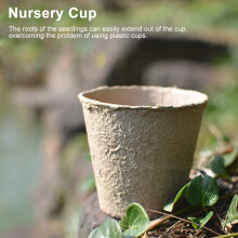 50Pcs Round Degradable Pulp Peat Pot Plant Nursery Cup Gardening Supplies 8*8cm