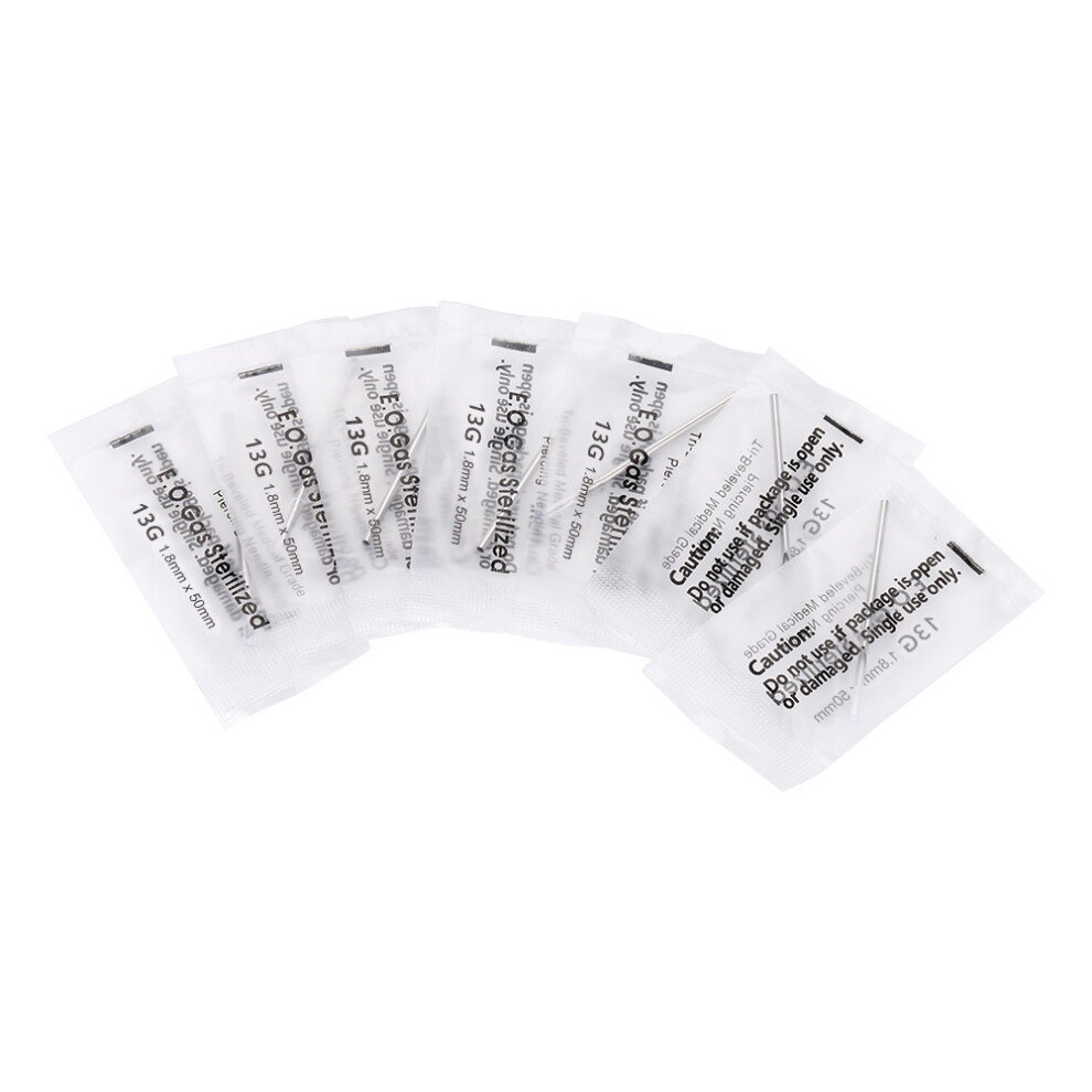 Piercing Needles Tattoo Piercing Sterilized Disposable Hollow Needle for Nose Ear 13G