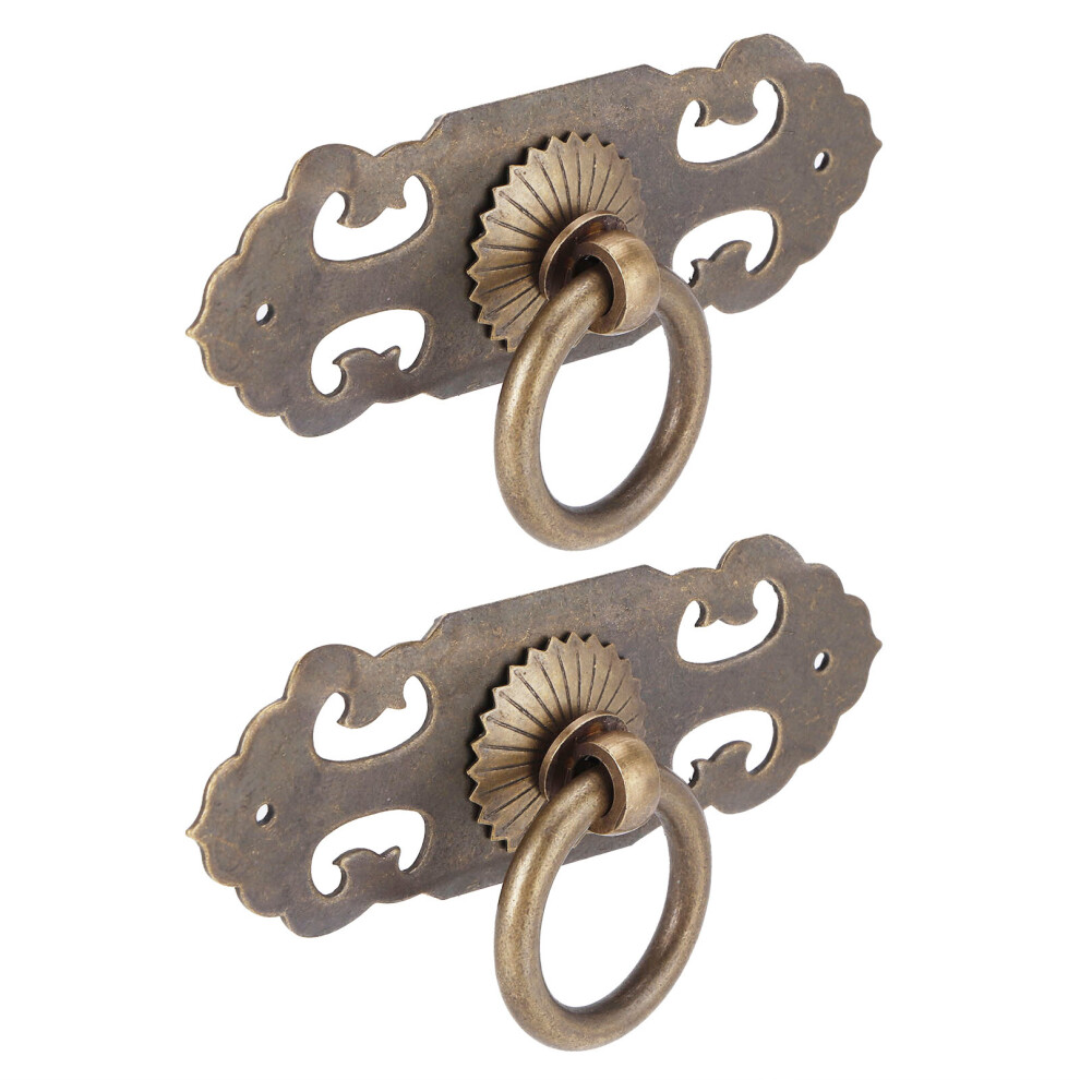 2 Sets 90Mm Drawer Horizontal Handle Copper Antique Hollow Cabinet Handle Pull Furniture Parts 9441324590500
