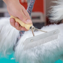 Pet Grooming Massage Comb Hair Removal Shedding Cleaning Wooden Handle Tool for Cats and Dogs