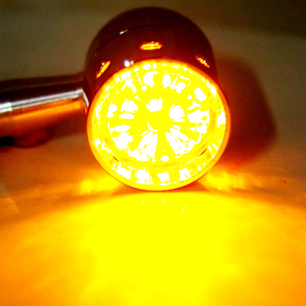 2pcs Universal 12V Motorcycle Turn Signal Light Retro Vintage Hollow Indicator Lamp Amber-image-OPC-PHWTRYB-NEW